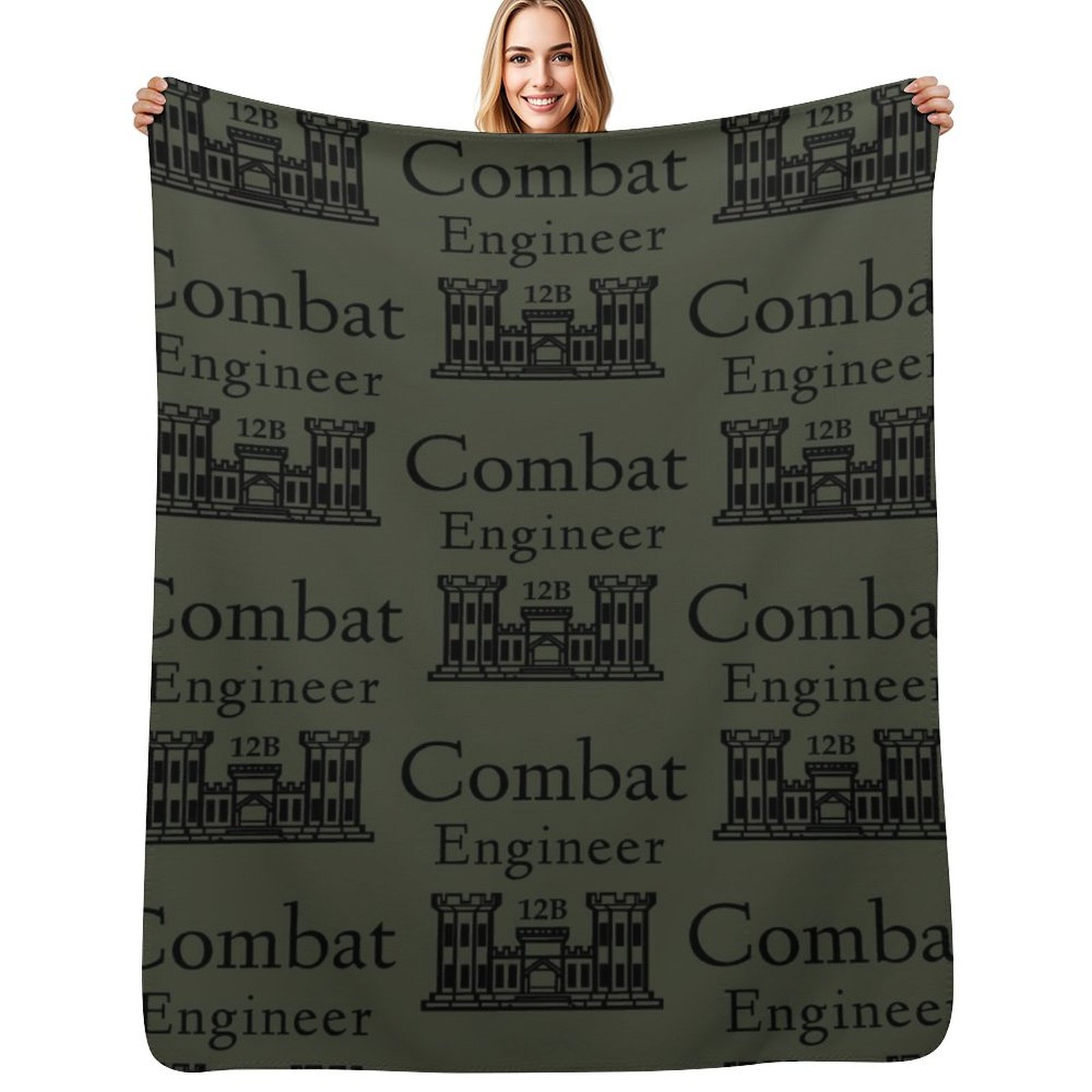 3D Printing Engineer - Army Combat Engineer Throw Blanket Nap