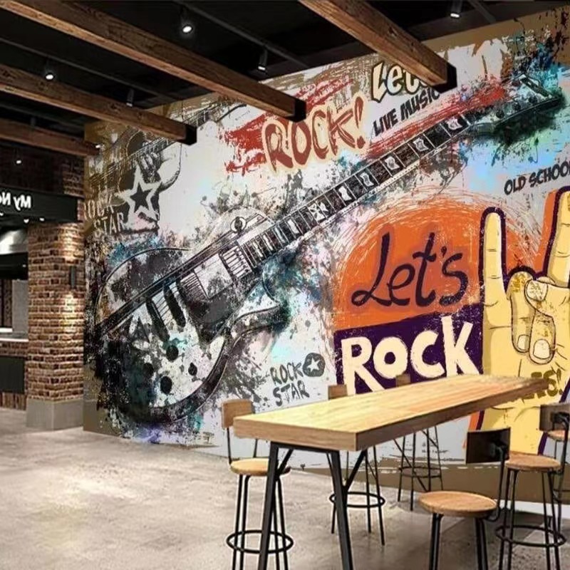 3D Printing Guitar - Custom murals European American graffiti music