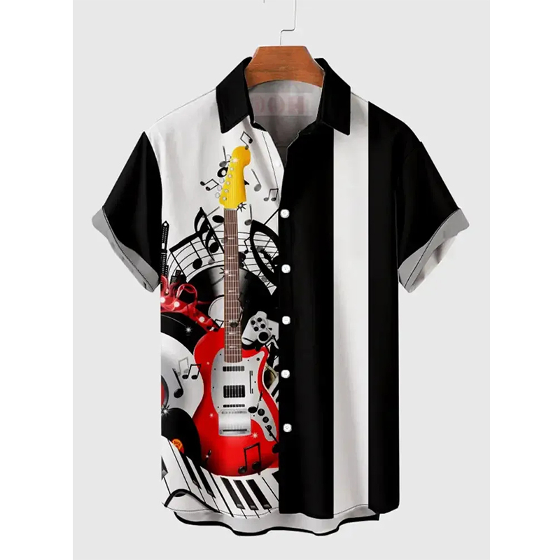 3D Printing Guitar - Hawaiian Men's Shirts Clothing Music Guitar
