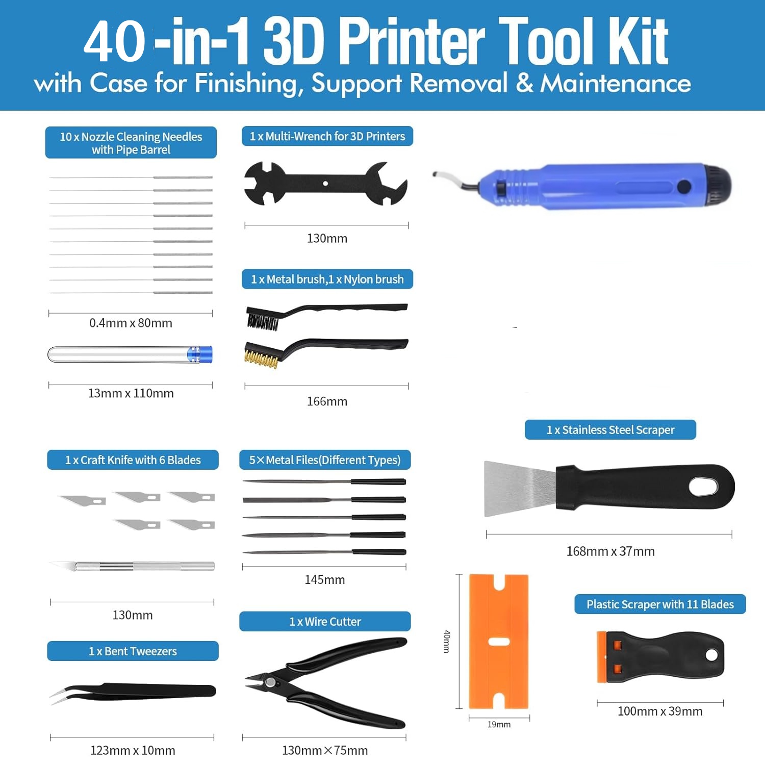 40PCS 3D Printer Tools, Scrape - 3D Print Removal Tool recension och pris