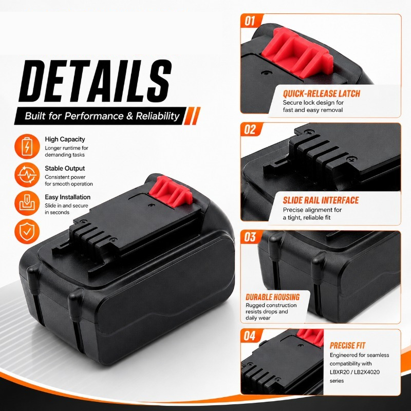 20V Max 6.0Ah Lithium-Ion Repl - Black+Decker Tool 20V Max recension och pris