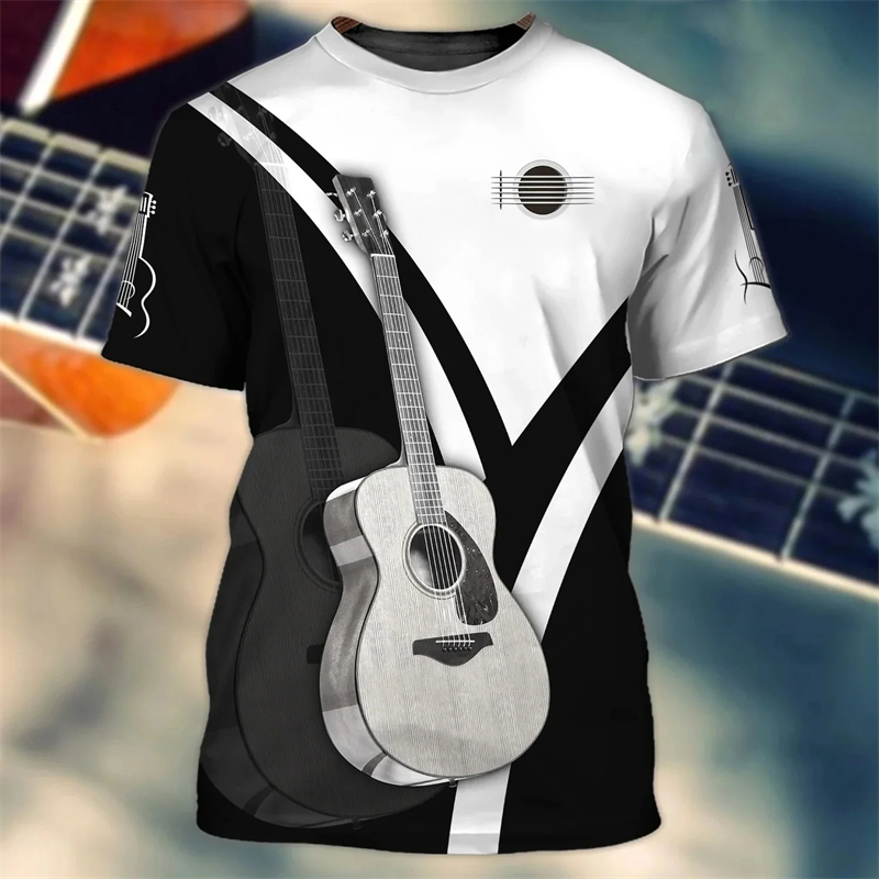 Fashion 3D Guitar Print T Shir - 3D Printing Guitar recension och pris