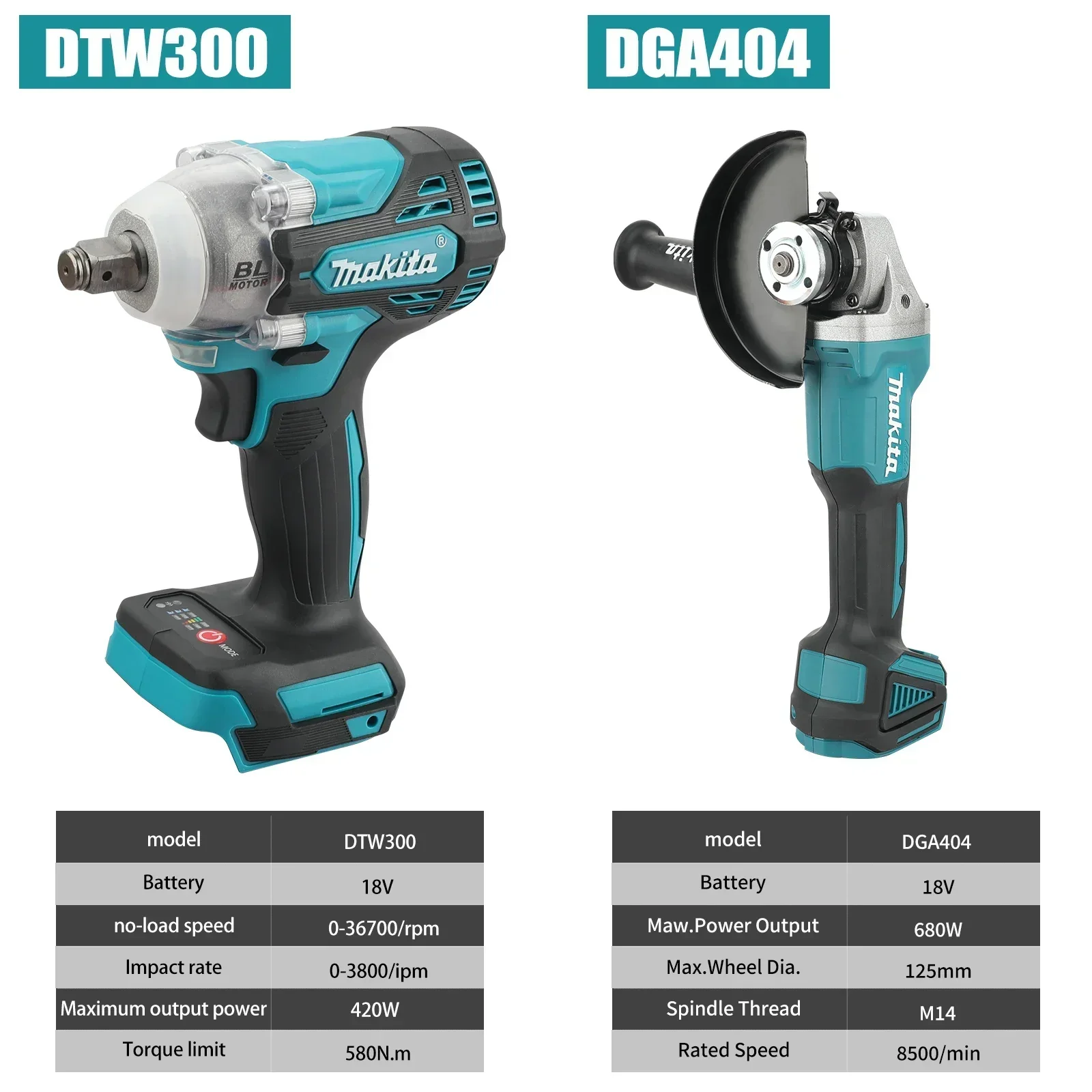 Makita DTW300 DGA404 Cordless  - Makita Drill Dtw300 recension och pris