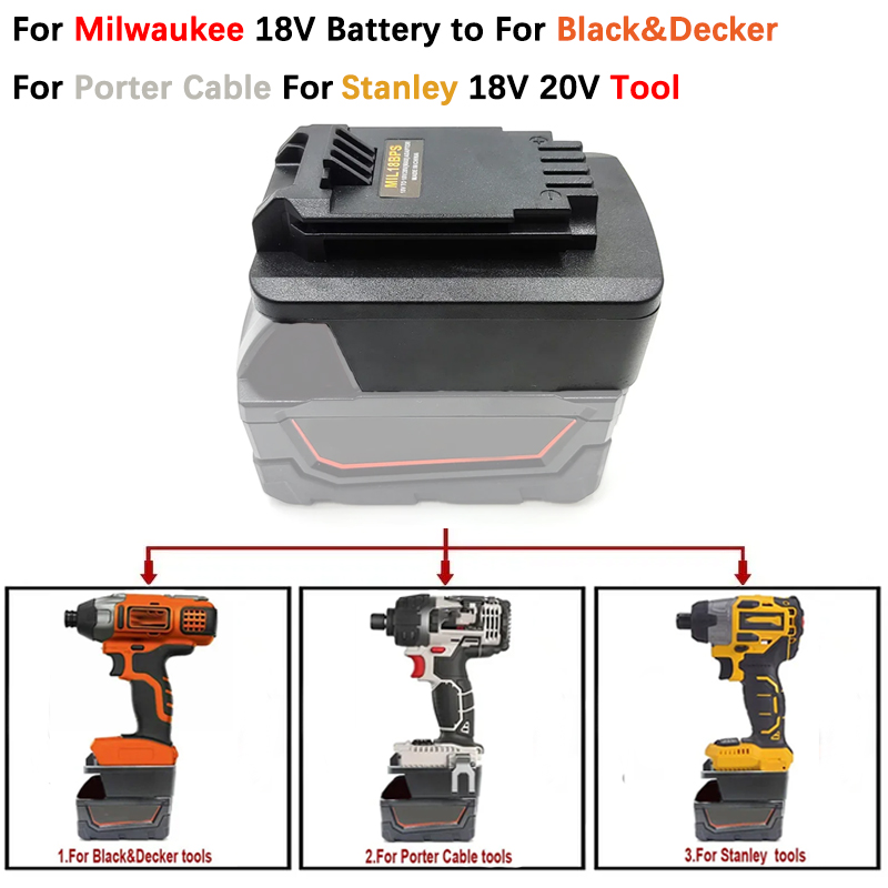 MIL18BPS Battery Adapter For M - Black+Decker Tool 20V Max recension och pris