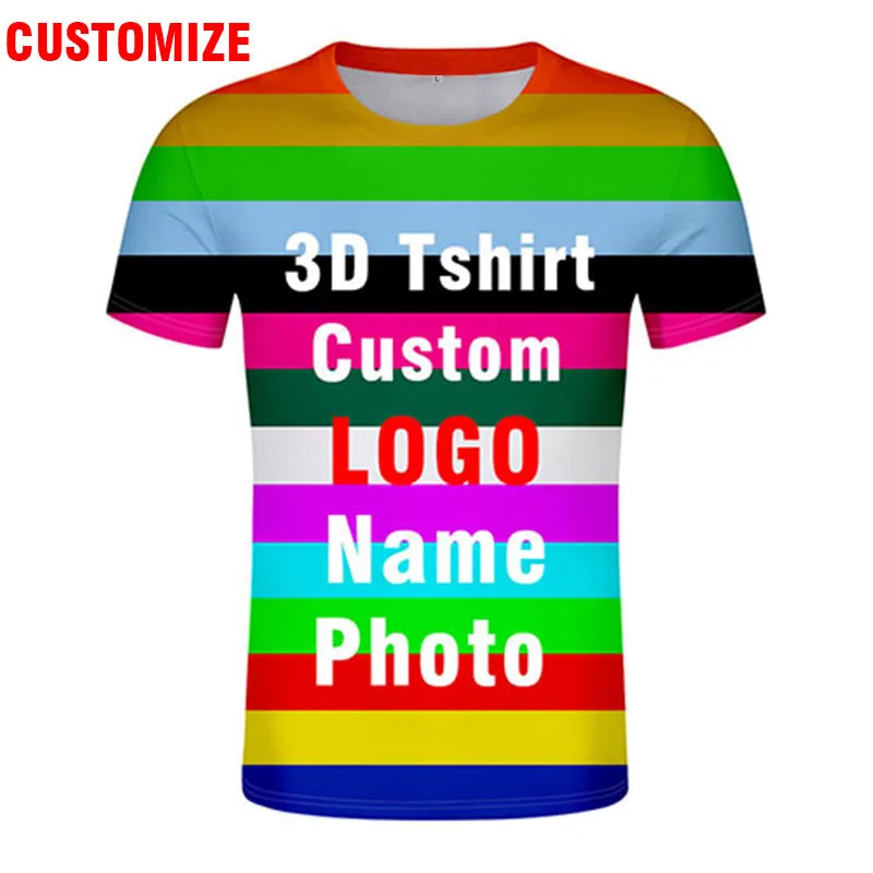 3D youth t shirt male free cus - 3D Printing Logo recension och pris