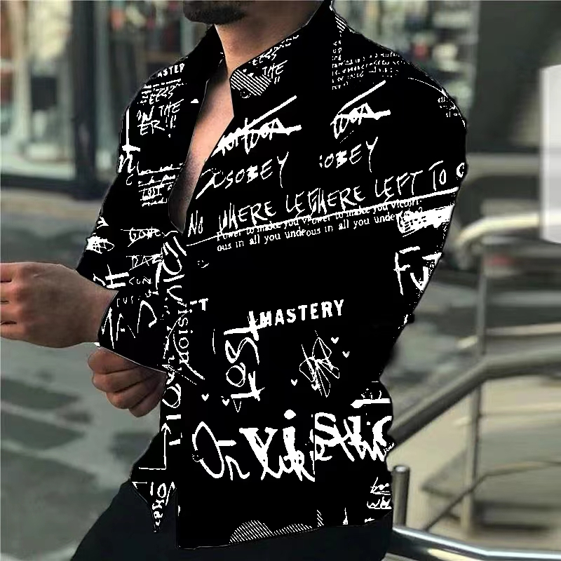 Men's Long-sleeve Shirt with 3 - 3D Printing Design Free recension och pris