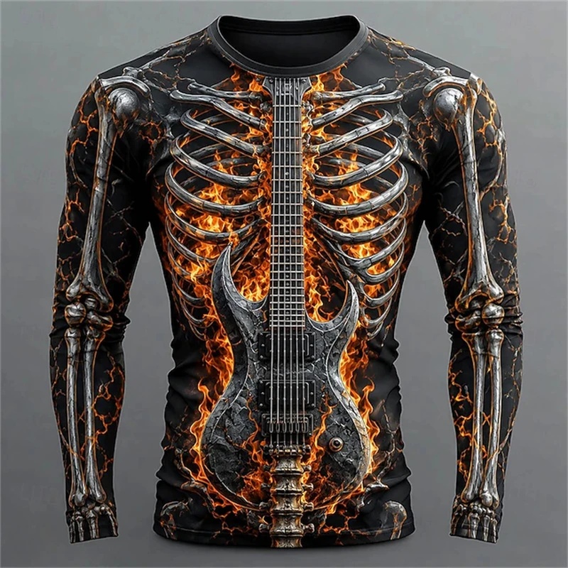 New Men's Long-Sleeve T-Shirt  - 3D Printing Guitar recension och pris